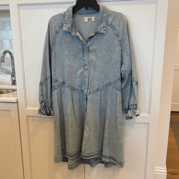 We The Free Hannah Denim Mini Dress Medium - Picture 4 of 8